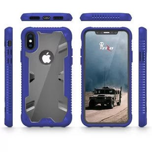 Zizo Proton Case Pancerne etui iPhone X ze szkłem 9H na ekran (Blue/Trans Clear) - Etui i futerały do telefonów - miniaturka - grafika 8