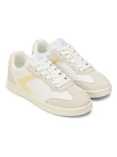 Marc O´Polo Skórzane sneakersy w kolorze biało-żółto-beżowym - Trampki damskie - miniaturka - grafika 1