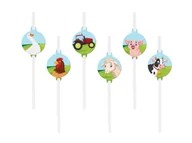 Słomki do napojów - Słomki urodzinowe Farma - 6 szt. - miniaturka - grafika 1