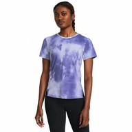 Koszulki sportowe damskie - Damska koszulka do biegania Under Armour UA Laser Wash SS - niebieska - UNDER ARMOUR - miniaturka - grafika 1