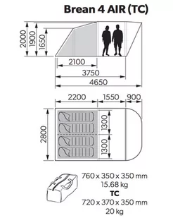 Kampa Brean 4 Air Namiot Nadmuchiwany - Akcesoria motoryzacyjne - miniaturka - grafika 1