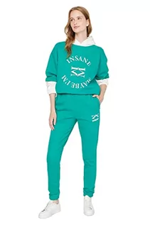 Spodnie damskie - Trendyol Damskie spodnie dresowe do biegania, zieony (Szmaragdowa zieleń), XS - grafika 1