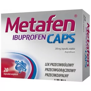 Metafen Ibuprofen Caps 200mg x 20 kapsułek - Przeziębienie i grypa - miniaturka - grafika 1
