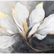 Fototapety - Fototapeta Kwiaty Lilie Beton Glamour Złoto 300x210 cm Tapeta Do Sypialni Salonu Kuchni Na Flizelinie - miniaturka - grafika 1