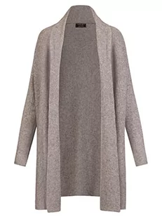 ApartFashion Women's APART dziergany płaszcz z kaszmiru sweter kardigan, szary, normalny, szary, L - Swetry damskie - miniaturka - grafika 1