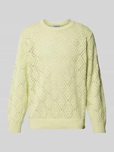 Sweter z dzianiny z czystej bawełny model ‘KALEY’ - Swetry męskie - miniaturka - grafika 1