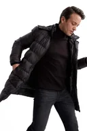 Kurtki męskie - DEFACTO CZARNA PIKOWANA KURTKA MĘSKA Z KAPTUREM DO BIODER XL 5DA - miniaturka - grafika 1