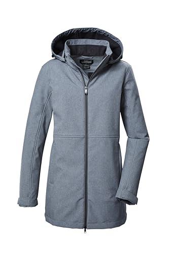 killtec Damska kurtka softshellowa Parka/Softshell z odpinanym kapturem KOW 95 WMN SFTSHLL PRK, szara melanżowa, 38, 41803-000
