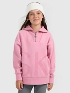 Bluzy dla dziewczynek - 4F Bluza dresowa loose nierozpinana bez kaptura dziewczęca - różowa 146/152 (10-12 lat) - miniaturka - grafika 1