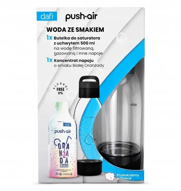 Dafi Pushair Syrop Oranżada Biała Koncentrat 500 Ml+ Butelka Do Saturatora