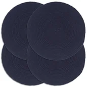 Obrusy i serwetki - vidaXL Maty na stół, 4 szt., gładkie, granatowe, 38 cm, okrągłe - miniaturka - grafika 1