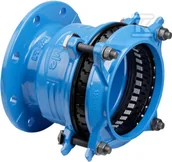 Łączniki, trójniki, kształtki - Łącznik RK SYNOFLEX, DN200 d198-230, PN10, rurowo-kołnierzowy, do wody i kanalizacji, do rur stalowych, żeliwnych, PE i PVC, z zabezpieczeniem przed - miniaturka - grafika 1