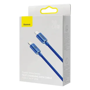 Baseus Crystal Shine Series kabel przewód USB do szybkiego ładowania i transferu danych USB Typ C - Lightning 20W 2m niebieski (CAJY000303) - Kable USB - miniaturka - grafika 5