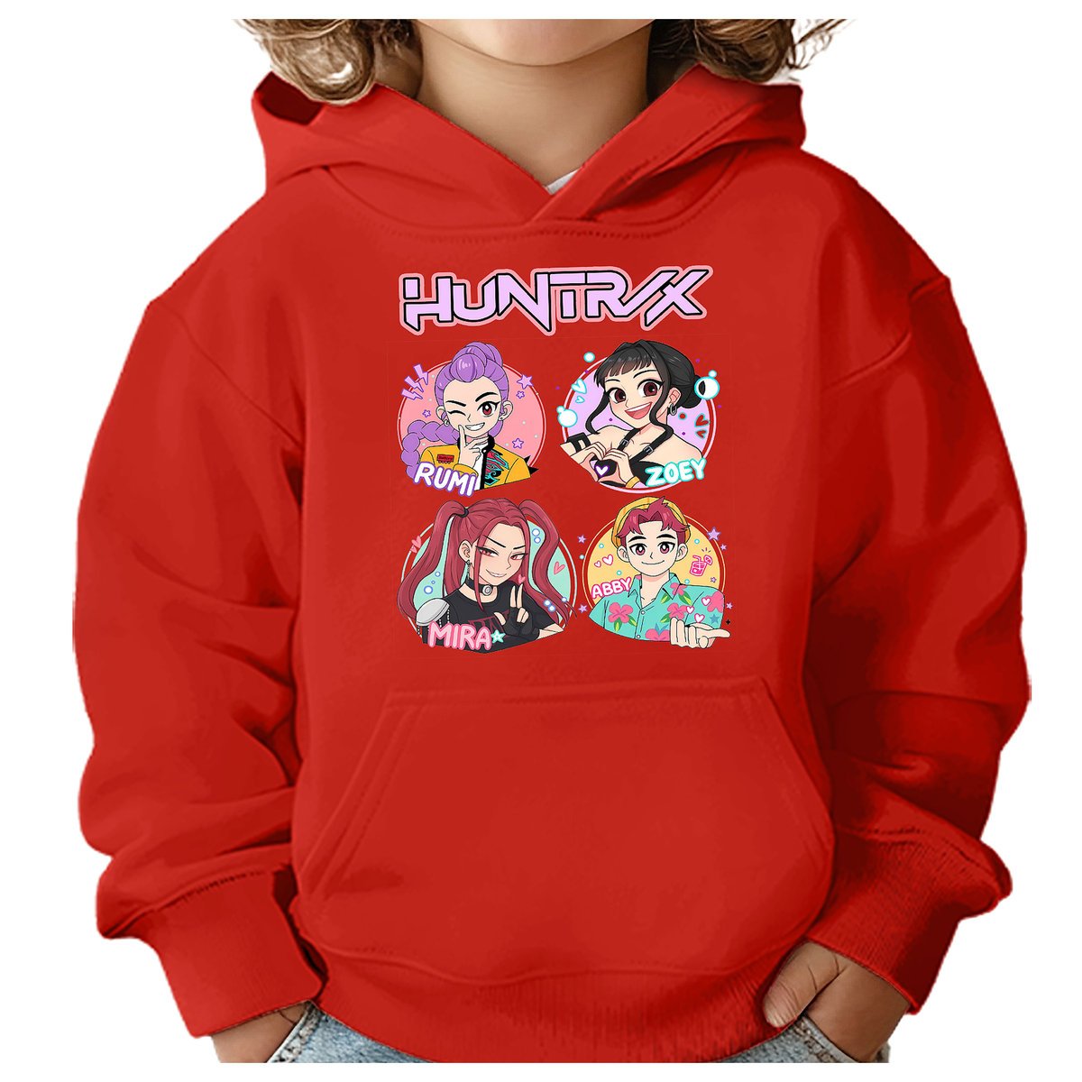 BLUZA DZIECIĘCA K-POPOWE ŁOWCZYNIE DEMONÓW HUNTRIX 134-140 Z KAPTUREM