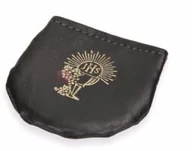 Różańce - Etui na różaniec - skórkowe czarne IHS na rzep - miniaturka - grafika 1