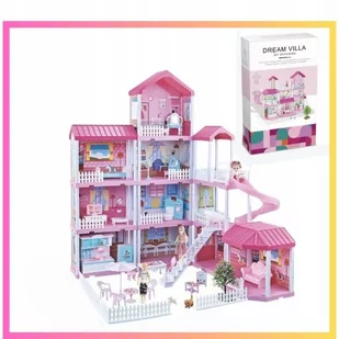 Duży domek dla lalek Dream Villa plastikowy wyposażony meble - Domki dla lalek - miniaturka - grafika 1