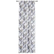 Zasłony - Zasłona z taśmą INCA 140 x 260 cm szaro-beżowy, liście - miniaturka - grafika 1