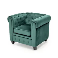 Fotele - Fotel Wypoczynkowy Eriksen Ciemny Zielony / Czarny Halmar - miniaturka - grafika 1