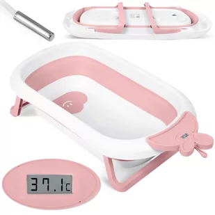 Wanienka dla niemowląt z termometrem RK-282 biało-różowa - Inne akcesoria do pielęgnacji dzieci - miniaturka - grafika 1