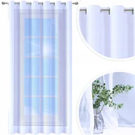 Firany - FIRANA GOTOWA WOAL BIAŁA 200X240 CM ZASŁONA PRZELOTKI FIRANY NA PRZELOTKACH - miniaturka - grafika 1