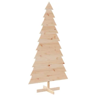 vidaXL Drewniana choinka do udekorowania, 180 cm, lite drewno sosnowe - Choinki - miniaturka - grafika 1