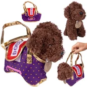 Maskotki i pluszaki - Pluszowy Piesek z Obrożą w Torebce Maskotka Przytulanka Pluszak - miniaturka - grafika 1