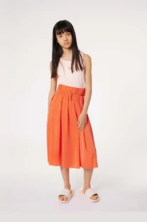 Sukienki i spódniczki dla dziewczynek - Dkny spódnica dziecięca kolor pomarańczowy midi rozkloszowana - DKNY - grafika 1