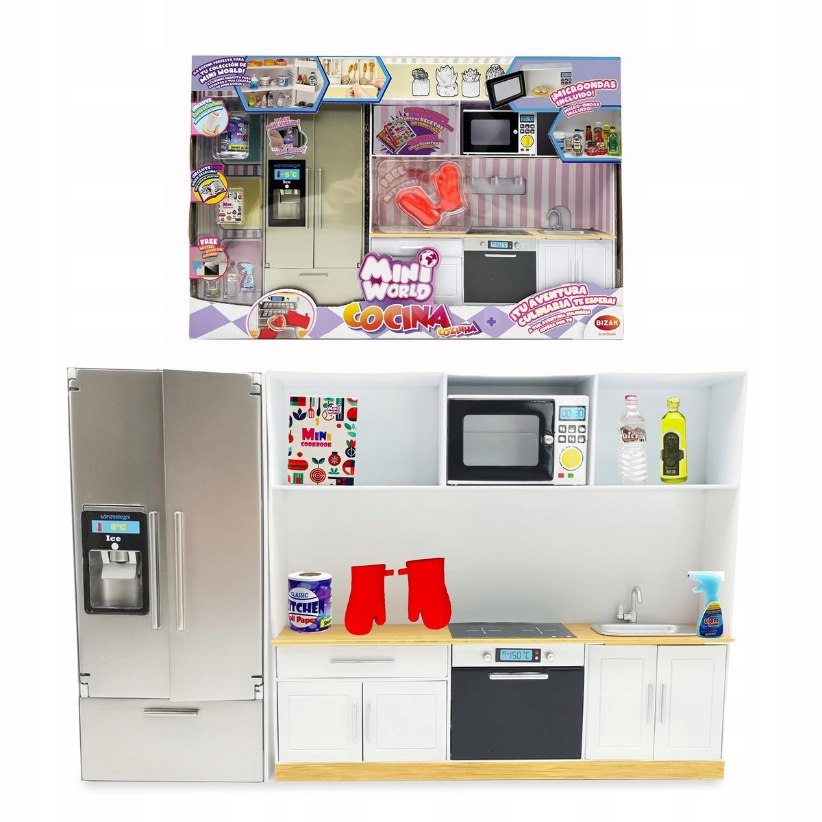 Bizak Mini World Playset kuchnia, zestaw kuchenny z piekarnikiem, kuchenką