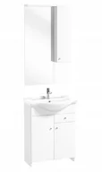 Szafki łazienkowe - Deftrans Zestaw szafka z umywalką lustrem i oświetleniem SILVES 65 cm - miniaturka - grafika 1