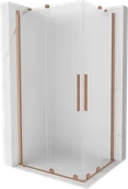 Kabiny prysznicowe - Mexen Velar Duo kabina prysznicowa rozsuwana 100x90 cm, szron, miedź szczotkowana - 871-100-090-32-65 - miniaturka - grafika 1