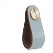 Zawiasy, okucia i inne akcesoria - Uchwyt meblowy skórzany, gałka do szafki, gałka do szuflady ze skóry, uchwyt meblowy vintage do szafek, komody, kuchni (niebieski, pojedynczy otwór) - miniaturka - grafika 1