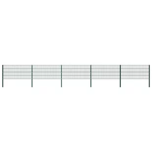 GSTORE Panel ogrodzeniowy ze słupkami żelazny 8,5 x 0,8 m zielony GS-278608 - Ogrodzenia - miniaturka - grafika 2