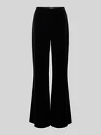 Spodnie damskie - Spodnie materiałowe o rozkloszowanym kroju z kieszenią z tyłu model ‘VELVETTY’ - miniaturka - grafika 1