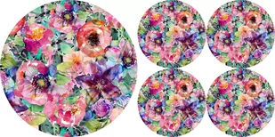 Zestaw podkładek na stół okrągłych 1+4 - FLORA - Obrusy i serwetki - miniaturka - grafika 1