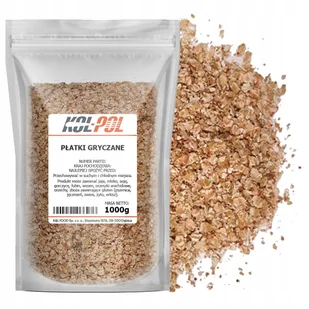 PŁATKI GRYCZANE 1kg Ciemne naturalne źródło błonnika wysoka jakość Kol-Pol - Płatki śniadaniowe i musli - miniaturka - grafika 1