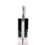 Przybory szkolne - Kamienie i minerały. Surowy wielobarwny turmalinowy długopis mineralny Zambia. Kolor biały. - miniaturka - grafika 1