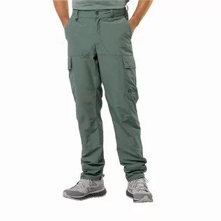 Spodnie sportowe męskie - Męskie spodnie trekkingowe Jack Wolfskin BARRIER PANT M hedge green - 46 - grafika 1
