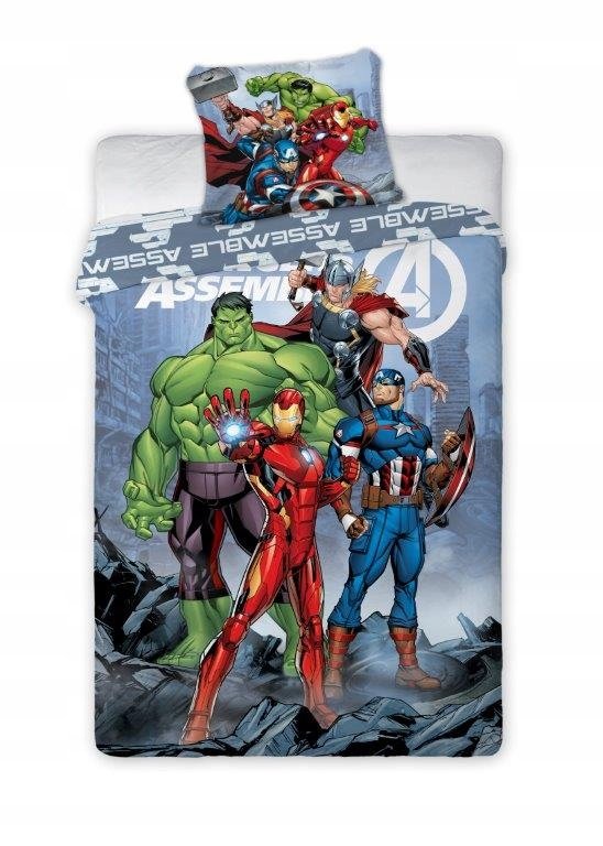 Pościel 135x200 Avengers Hulk Iron Man Marvel 33F