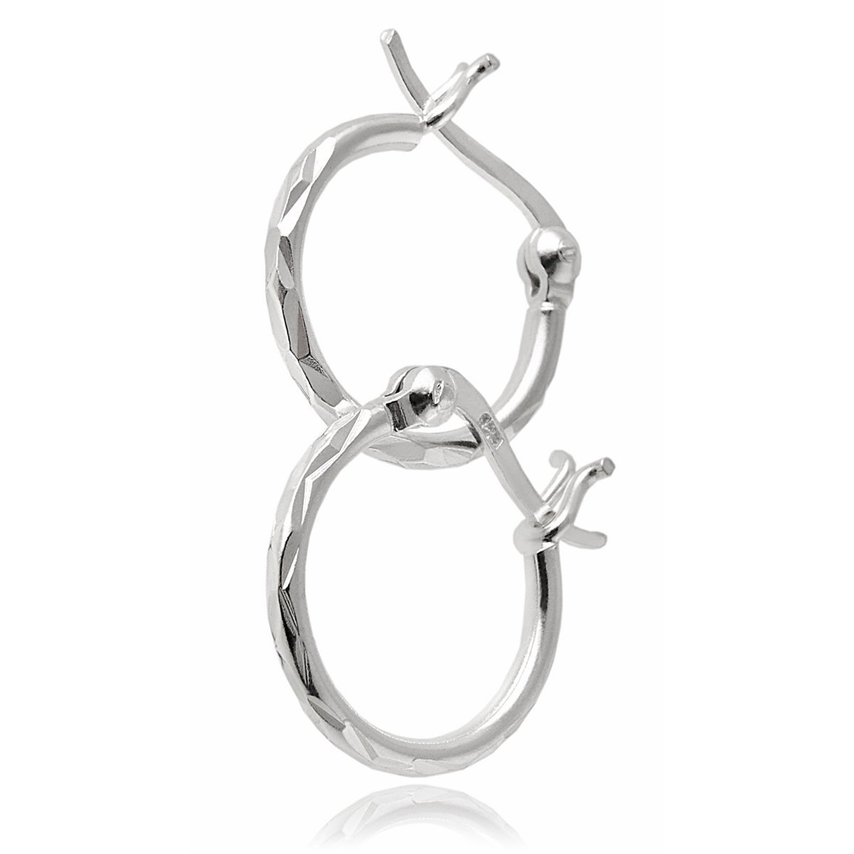 Kolczyki koła małe diamentowane średnica 1,4 cm srebro 925