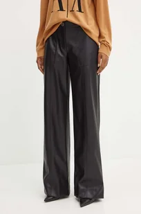 Armani Exchange spodnie damskie kolor czarny proste high waist 6DYP23 YNNNZ - Spodnie damskie - miniaturka - grafika 1