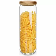 Pojemniki kuchenne - Pojemnik słoik kuchenny z uszczelką i drewnianą pokrywką szklany 1,5 l kod: O-259183 - miniaturka - grafika 1