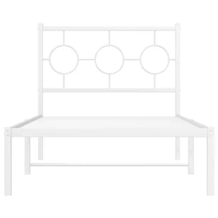 Metalowa rama łóżka z wezgłowiem, biała, 90x190 cm Lumarko! - Inne meble do sypialni - miniaturka - grafika 6