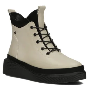 Botki damskie ocieplane na platformie skórzane Filippo DBT4799/23 beżowe-37 - Botki damskie - miniaturka - grafika 1