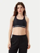 Koszulki i topy damskie - Under Armour Biustonosz sportowy Crossback Mid Bra 1361034 Czarny - miniaturka - grafika 1