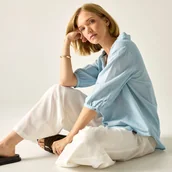 Koszule damskie - Regatta Bluzka damska Nofino Niebieski, Cotton, Rozmiar: 40 - miniaturka - grafika 1