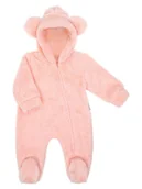 Pajacyki dla niemowląt - Niemowlęcy pajac z uszkami łososiowy Nicol,r.80 - miniaturka - grafika 1