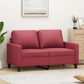 Sofy i kanapy - vidaXL 2-osobowa sofa, winna czerwień, 120 cm, sztuczna skóra - miniaturka - grafika 1