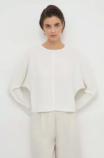 Bluzki damskie - Sisley bluzka damska kolor beżowy gładka - grafika 1
