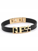 Bransoletki - Guess Vegas bransoletka skórzana ze złotym logo GUESS JUMB03207JW - miniaturka - grafika 1