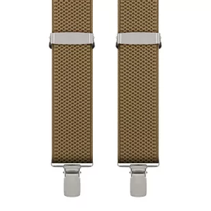 Szelki do spodni gładkie w kolorze beżowym EM 15 - EM Men's Accessories - Dodatki do ubrań - miniaturka - grafika 1